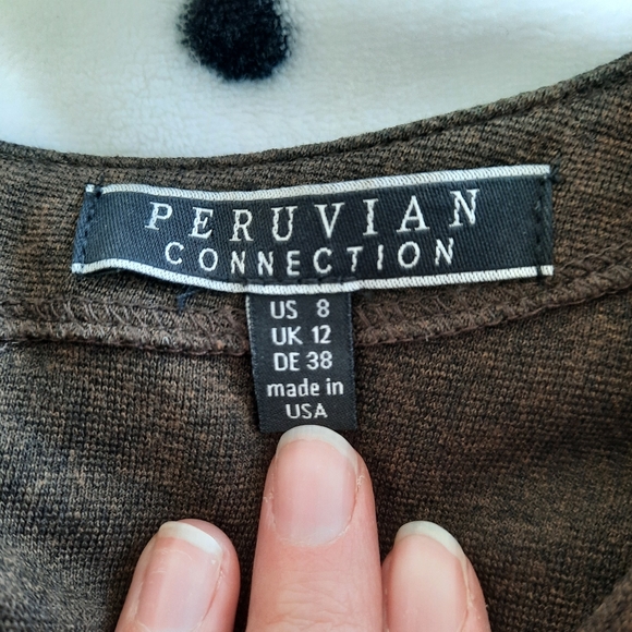 Peruvian Connection Brown Dress w/ Front Pocket 8 - Picture 4 of 4
